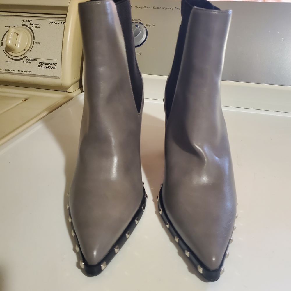 Charlies Gray Studded Ankle Booties